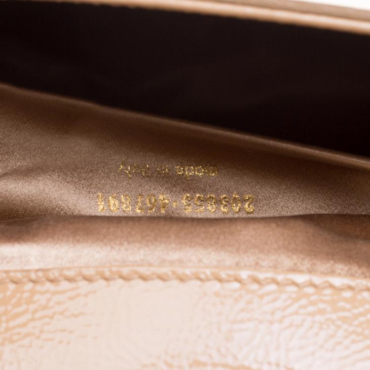Pre Owned Saint Laurent Beige Patent Leather Belle De Jour Flap Clutch