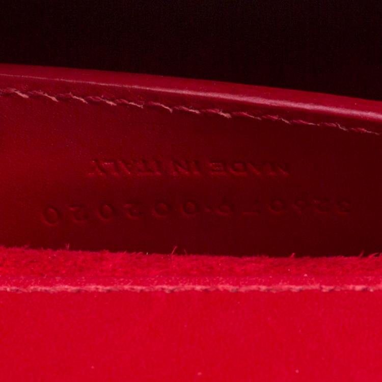 Pre Owned Saint Laurent Red Leather Cassandre Clutch