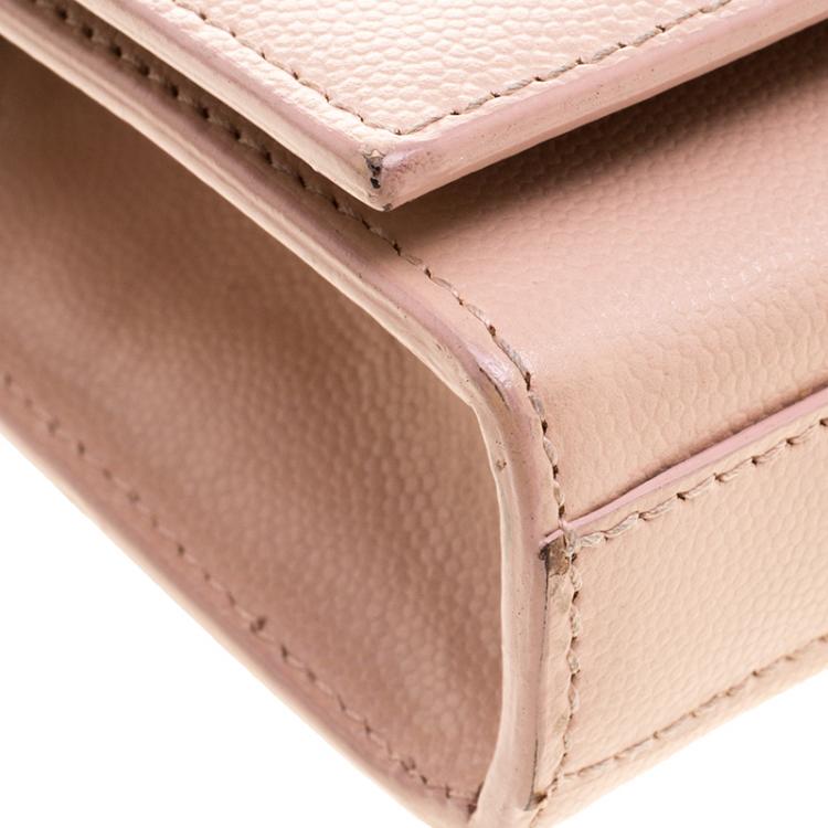 Pre Owned Saint Laurent Beige Leather Small Kate Crossbody Bag