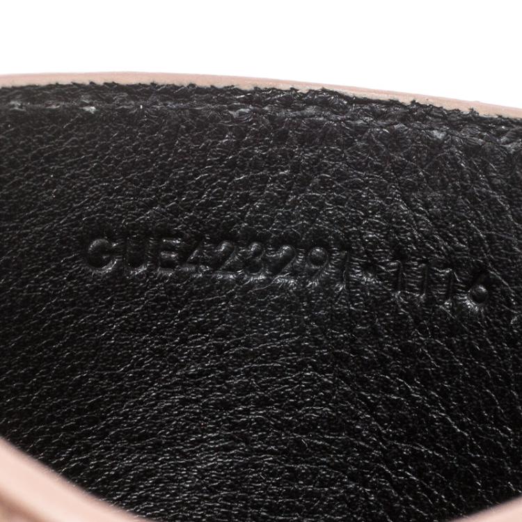 Pre Owned Saint Laurent Blush Pink Monogram Matelasse Leather Logo Card Holder