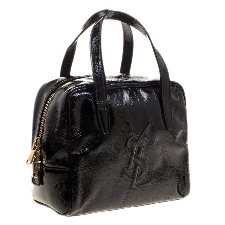 Pre Owned Saint Laurent Black Patent Leather Satchel