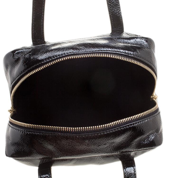 Pre Owned Saint Laurent Black Patent Leather Satchel