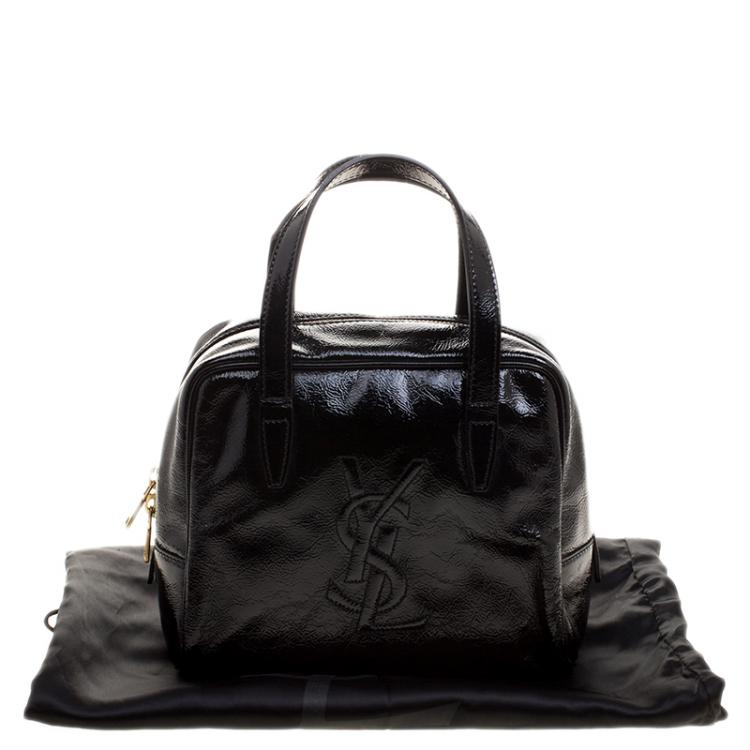 Pre Owned Saint Laurent Black Patent Leather Satchel