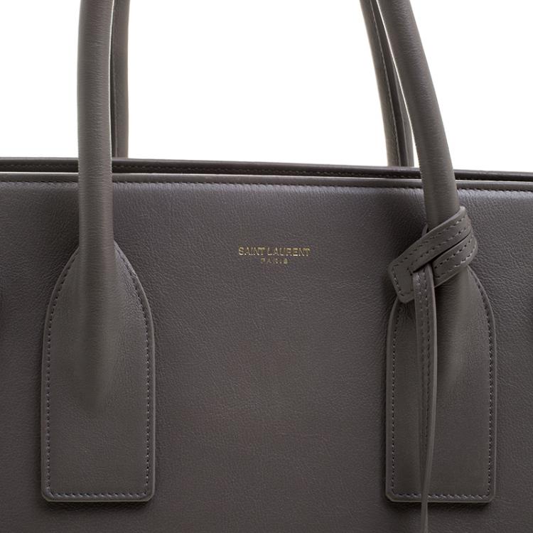 Pre Owned Saint Laurent Paris Grey Leather Large Sac De Jour Tote