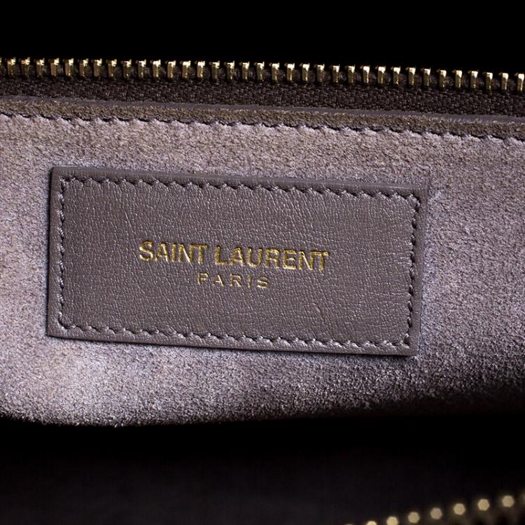 Pre Owned Saint Laurent Paris Grey Leather Large Sac De Jour Tote