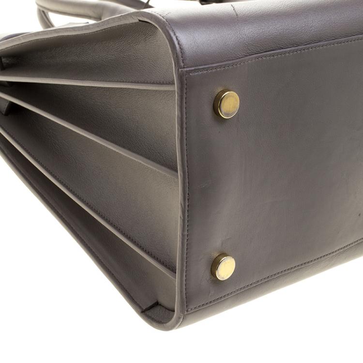 Pre Owned Saint Laurent Paris Grey Leather Large Sac De Jour Tote