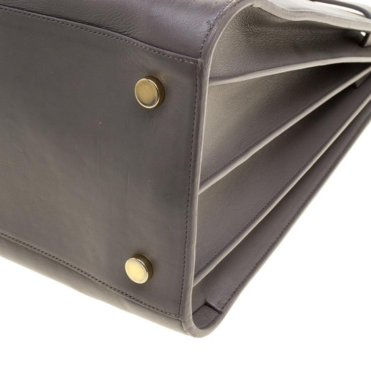 Pre Owned Saint Laurent Paris Grey Leather Large Sac De Jour Tote