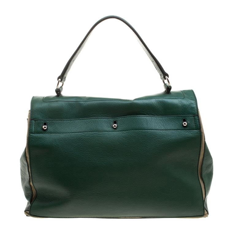 مملوكة مسبقًا Saint Laurent Green Leather Muse Two Satchel