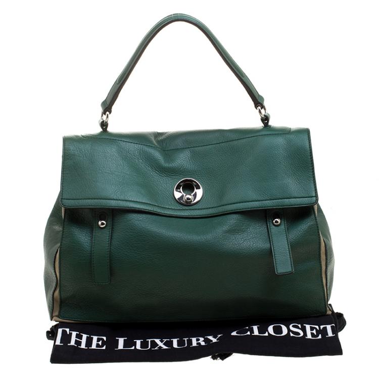 مملوكة مسبقًا Saint Laurent Green Leather Muse Two Satchel
