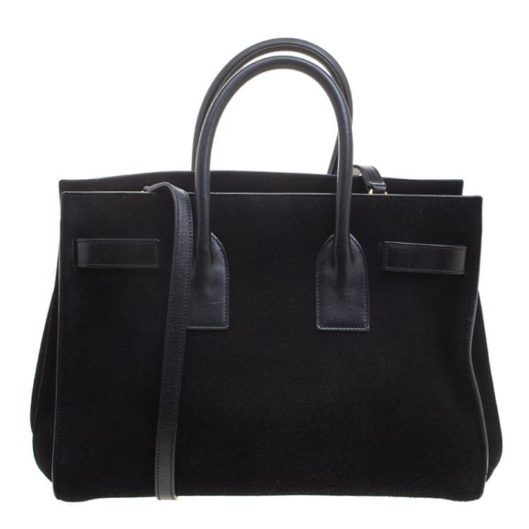 Pre Owned Saint Laurent Black Suede Small Classic Sac De Jour Tote