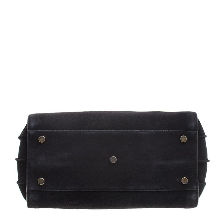 Pre Owned Saint Laurent Black Suede Small Classic Sac De Jour Tote