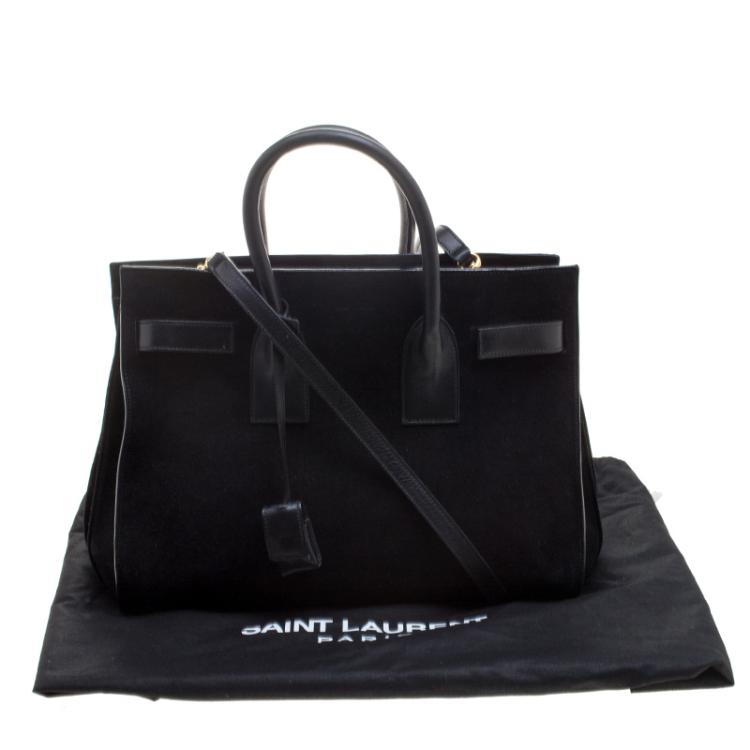 Pre Owned Saint Laurent Black Suede Small Classic Sac De Jour Tote