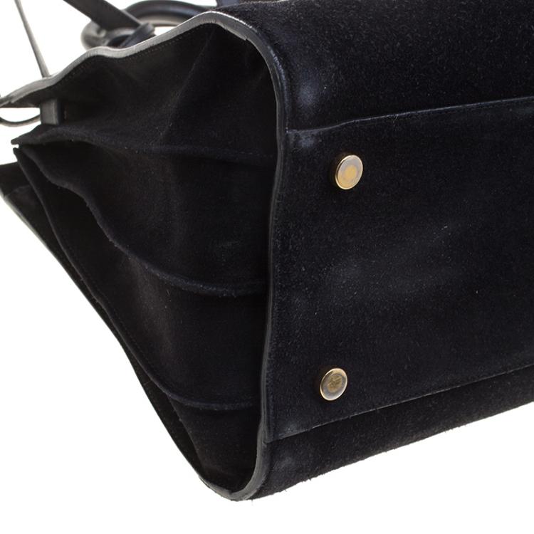 Pre Owned Saint Laurent Black Suede Small Classic Sac De Jour Tote