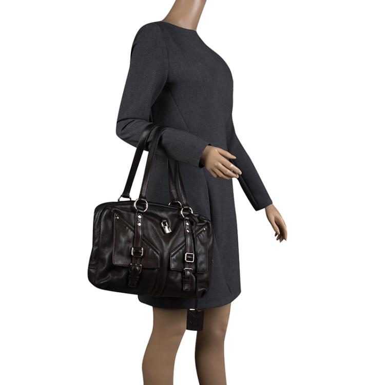 Pre Owned Saint Laurent Black Leather Satchel
