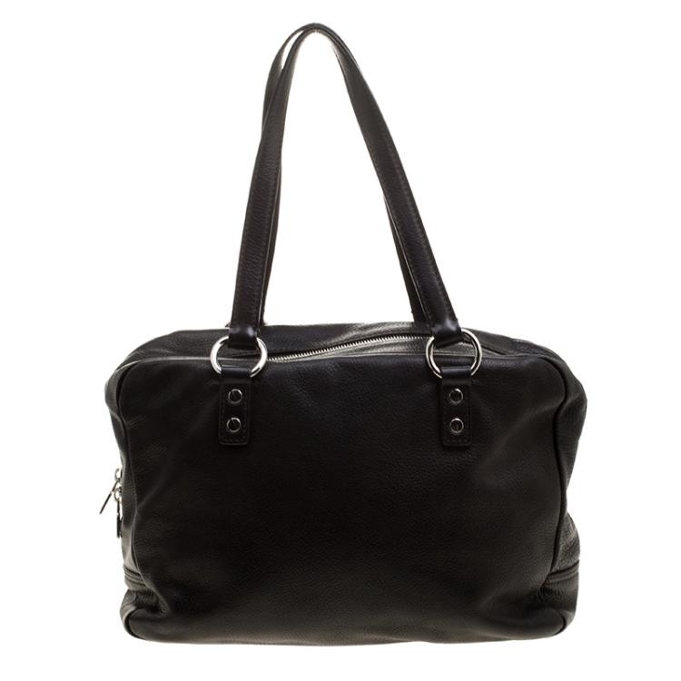 Pre Owned Saint Laurent Black Leather Satchel
