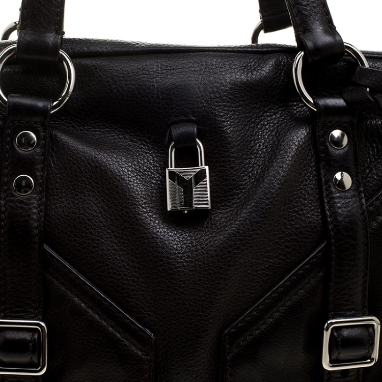 Pre Owned Saint Laurent Black Leather Satchel