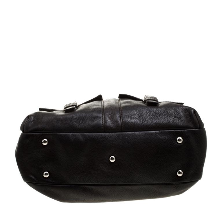 Pre Owned Saint Laurent Black Leather Satchel