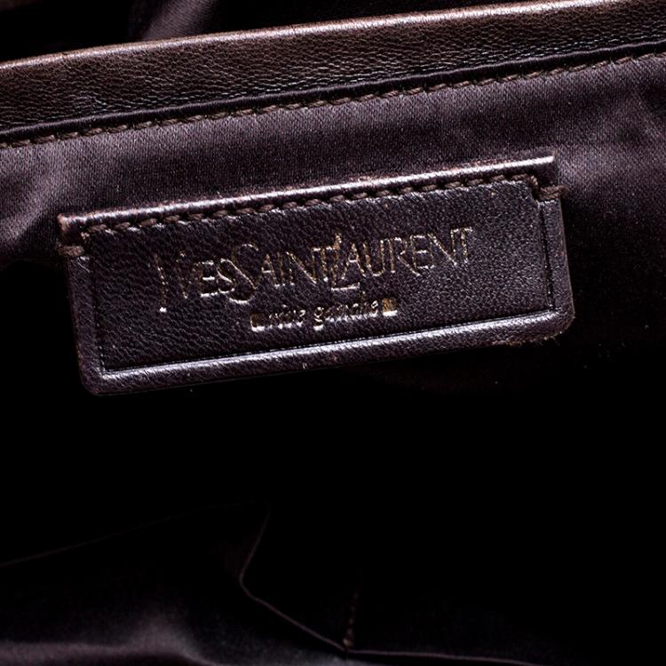 Pre Owned Saint Laurent Black Leather Satchel