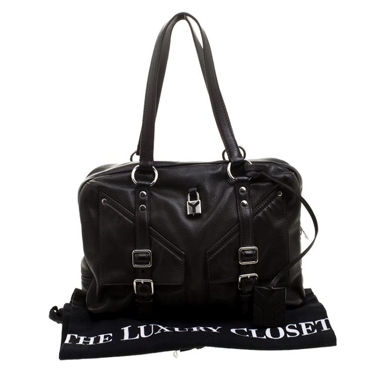Pre Owned Saint Laurent Black Leather Satchel