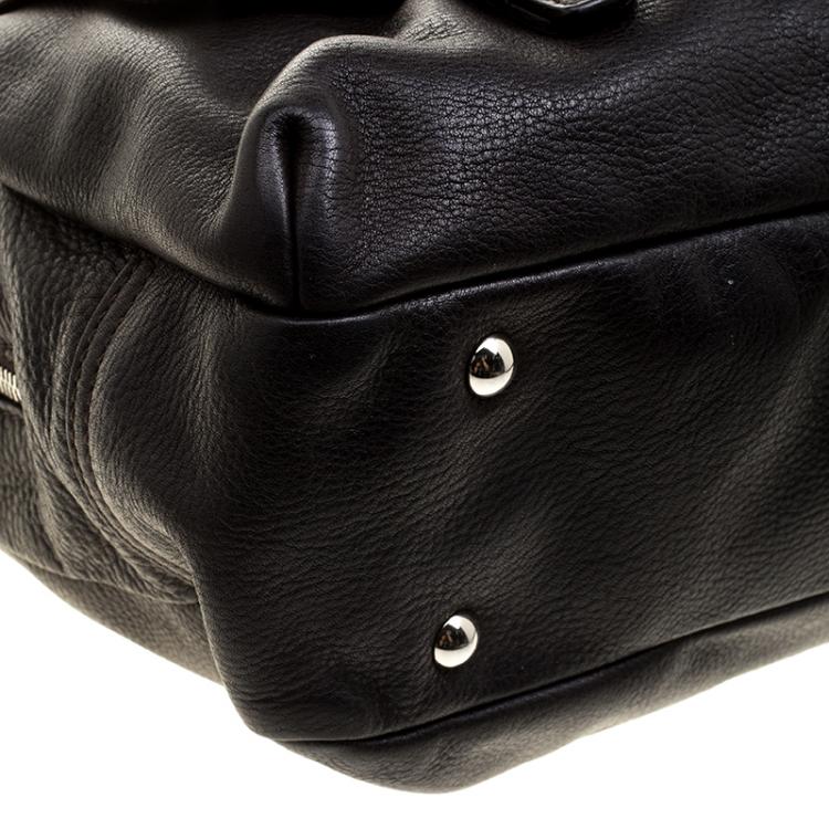 Pre Owned Saint Laurent Black Leather Satchel