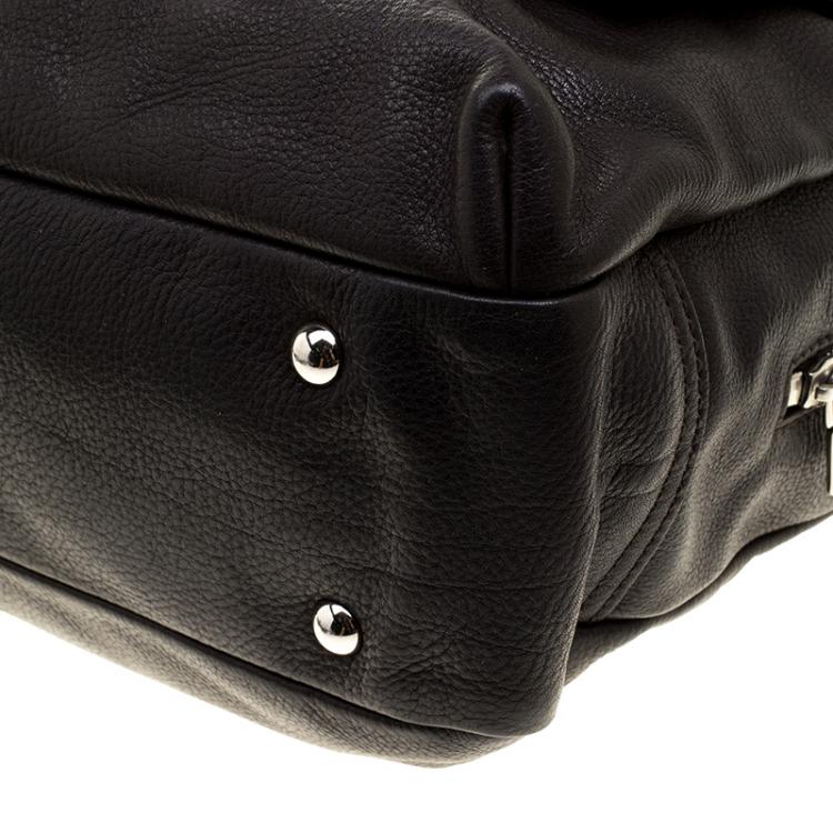 Pre Owned Saint Laurent Black Leather Satchel