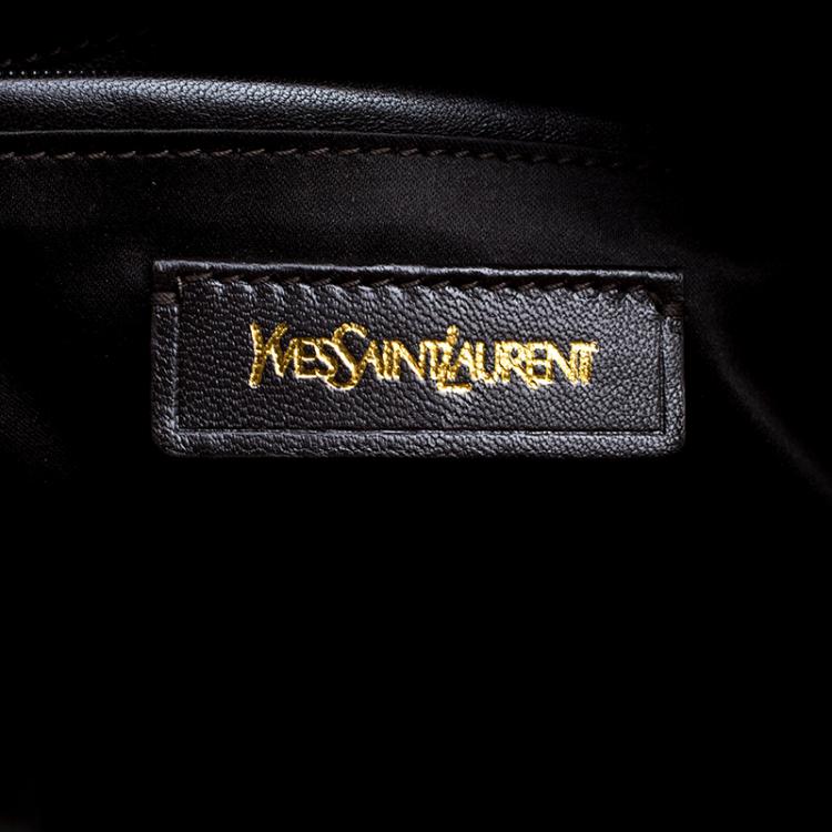 Pre Owned Saint Laurent Paris Dark Brown Leather Oversized Muse Tote