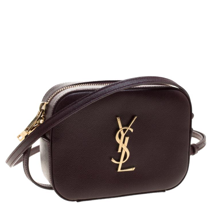 Pre Owned Saint Laurent Paris Burgundy Leather Crossbody Bag