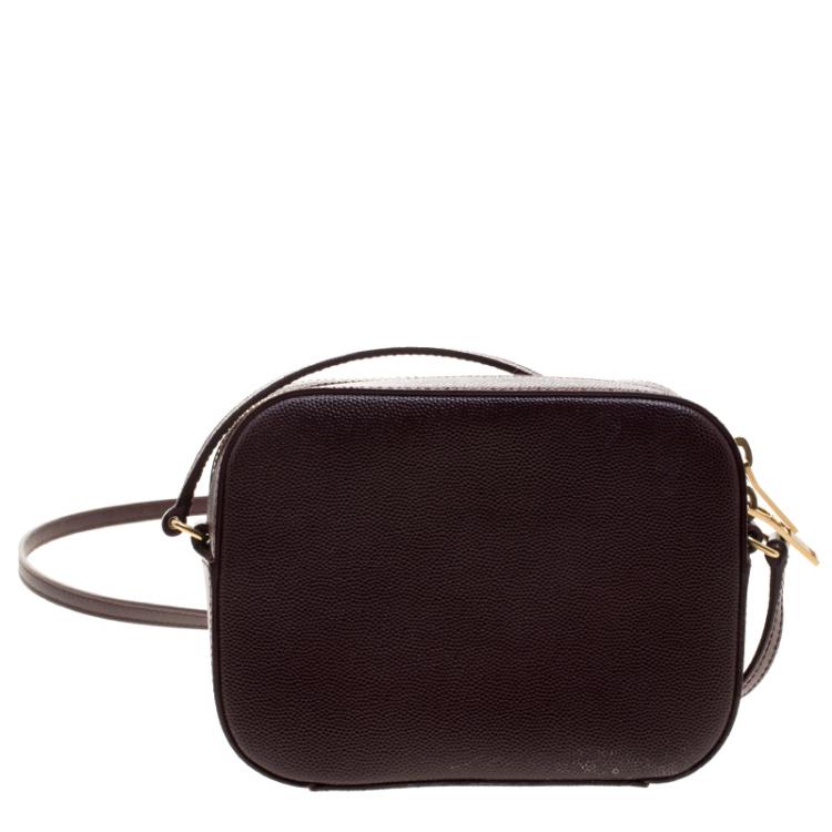 Pre Owned Saint Laurent Paris Burgundy Leather Crossbody Bag