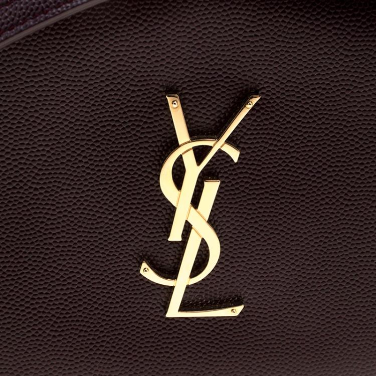 Pre Owned Saint Laurent Paris Burgundy Leather Crossbody Bag