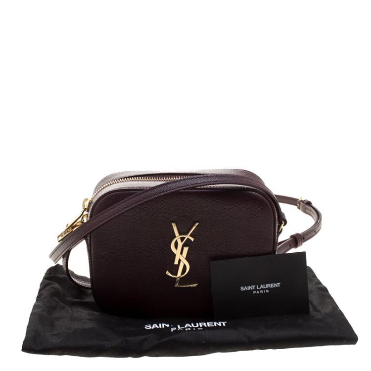 Pre Owned Saint Laurent Paris Burgundy Leather Crossbody Bag