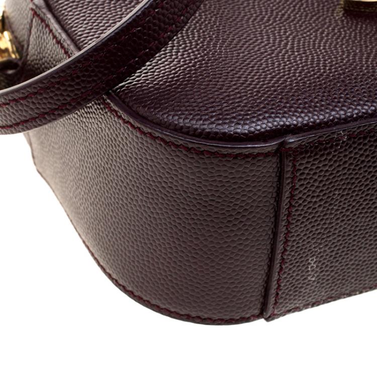 Pre Owned Saint Laurent Paris Burgundy Leather Crossbody Bag