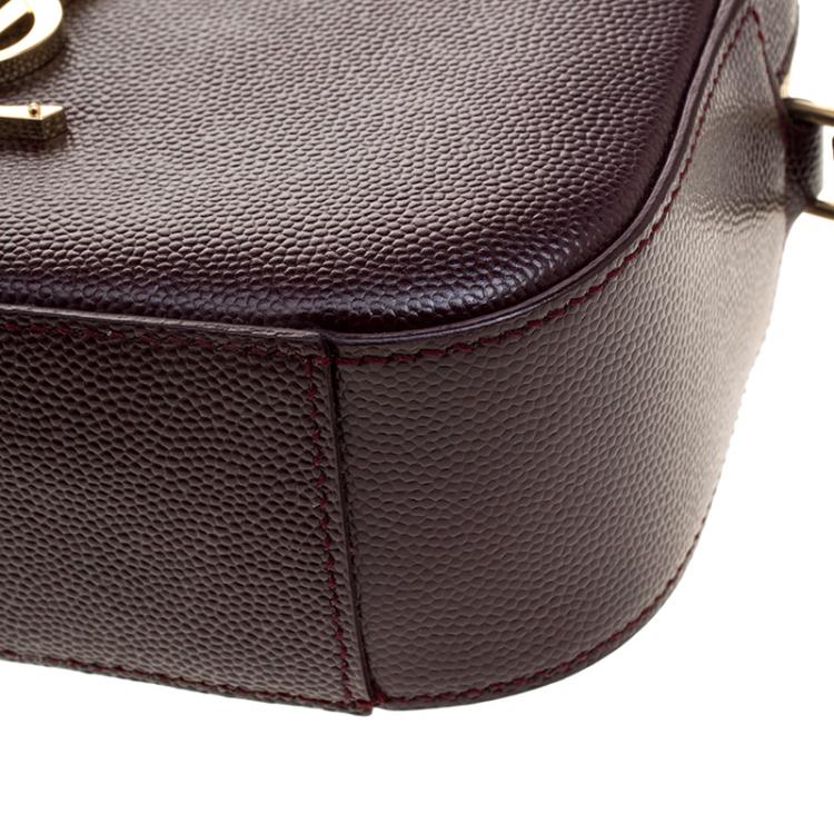 Pre Owned Saint Laurent Paris Burgundy Leather Crossbody Bag