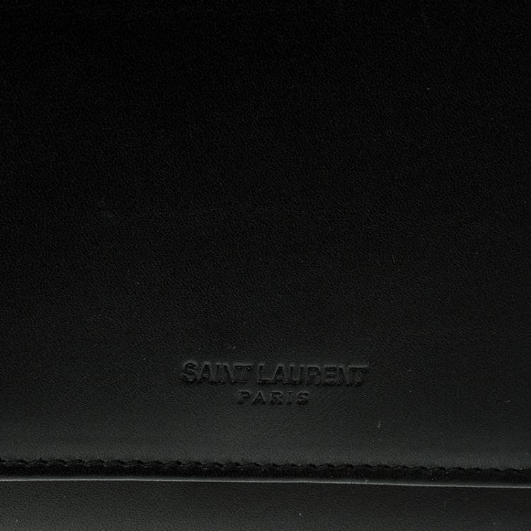 Pre Owned Saint Laurent Paris Black Leather Classic Betty Clutch