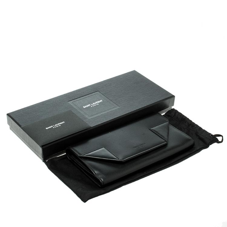 Pre Owned Saint Laurent Paris Black Leather Classic Betty Clutch