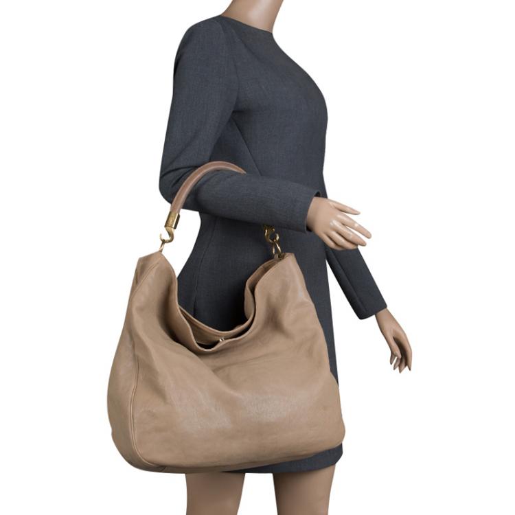 Pre Owned Saint Laurent Paris Beige Leather Roady Hobo
