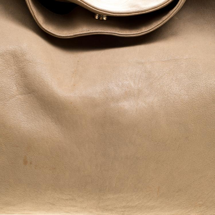 Pre Owned Saint Laurent Paris Beige Leather Roady Hobo