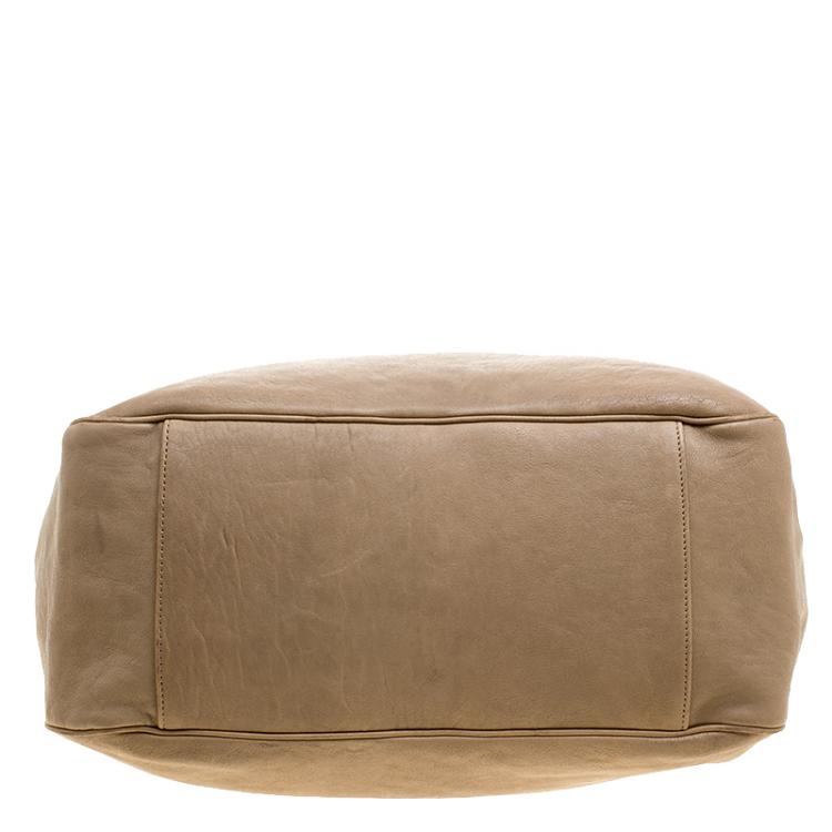 Pre Owned Saint Laurent Paris Beige Leather Roady Hobo