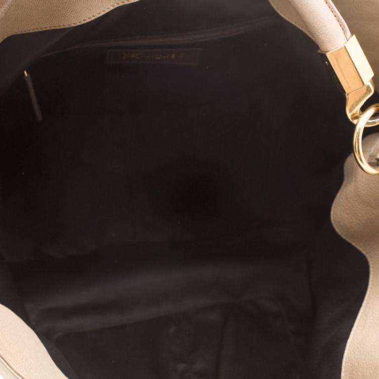 Pre Owned Saint Laurent Paris Beige Leather Roady Hobo
