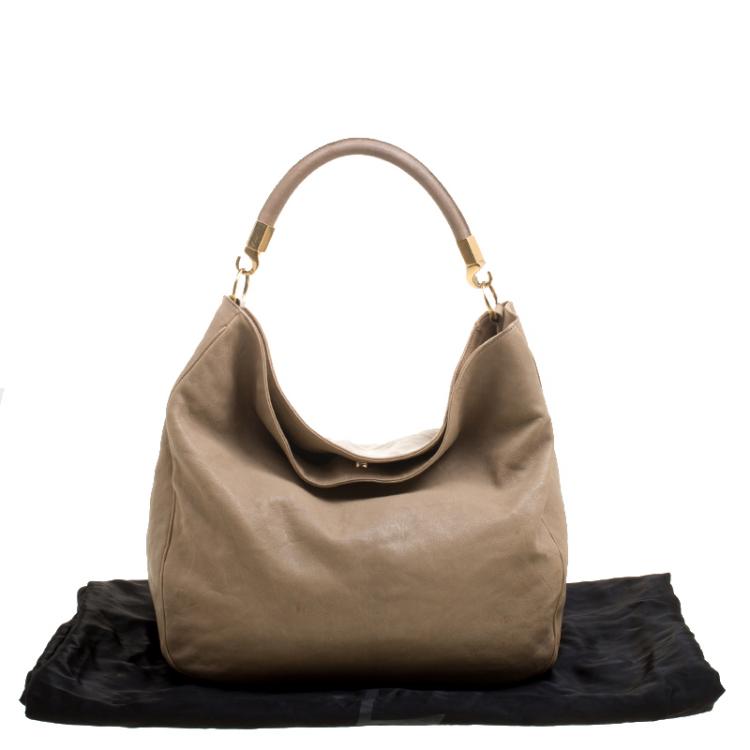 Pre Owned Saint Laurent Paris Beige Leather Roady Hobo