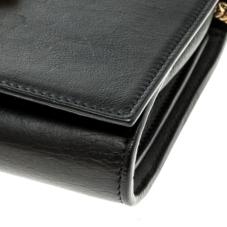 Pre Owned Saint Laurent Paris Black Leather Mini  Y-Ligne Pochette Crossbody Bag