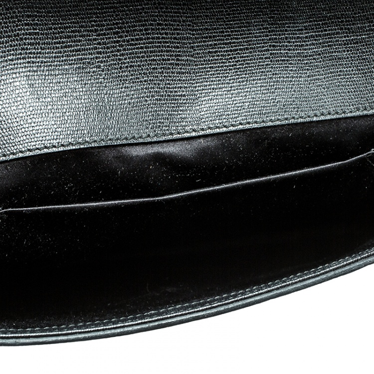 Pre Owned Saint Laurent Black Leather Chyc Clutch