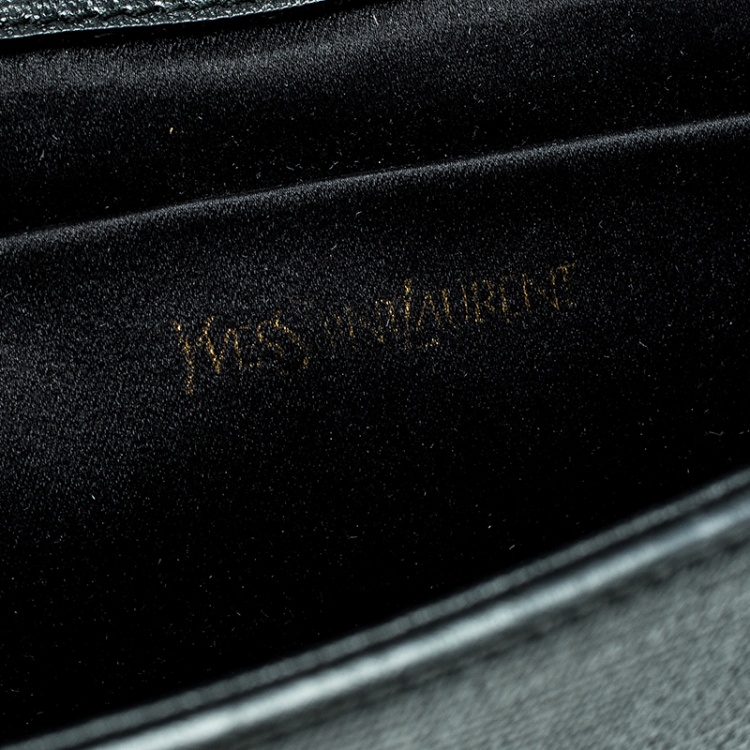 Pre Owned Saint Laurent Black Leather Chyc Clutch