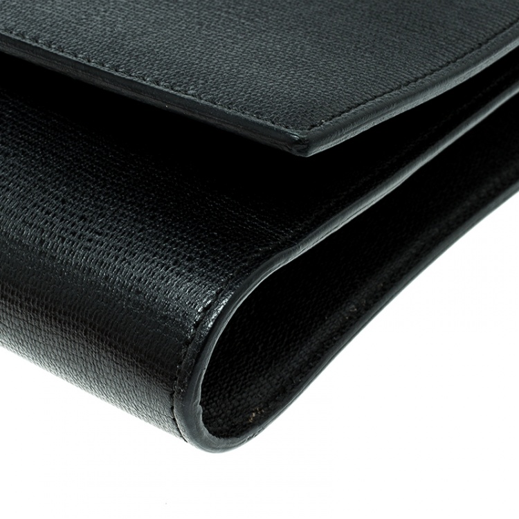 Pre Owned Saint Laurent Black Leather Chyc Clutch