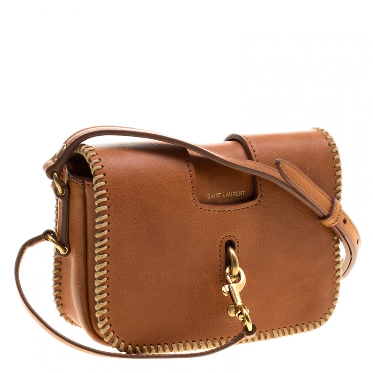 Pre Owned Saint Laurent Brown Leather Charlotte Toy Crossbody Bag