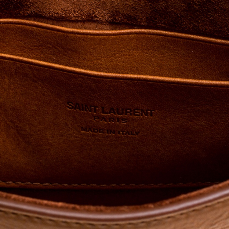 Pre Owned Saint Laurent Brown Leather Charlotte Toy Crossbody Bag