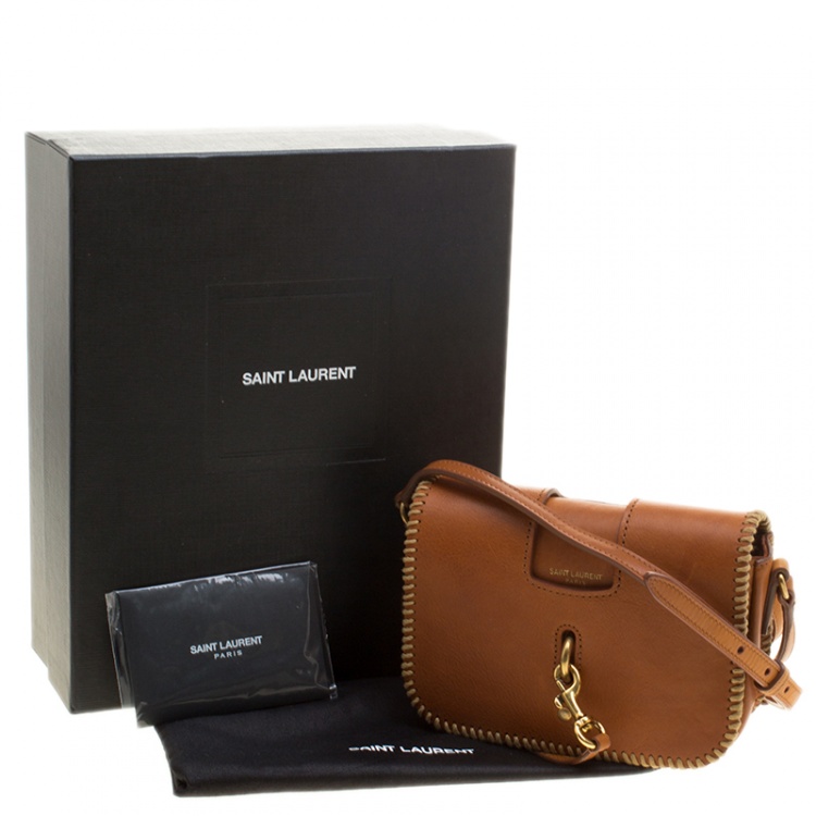 Pre Owned Saint Laurent Brown Leather Charlotte Toy Crossbody Bag