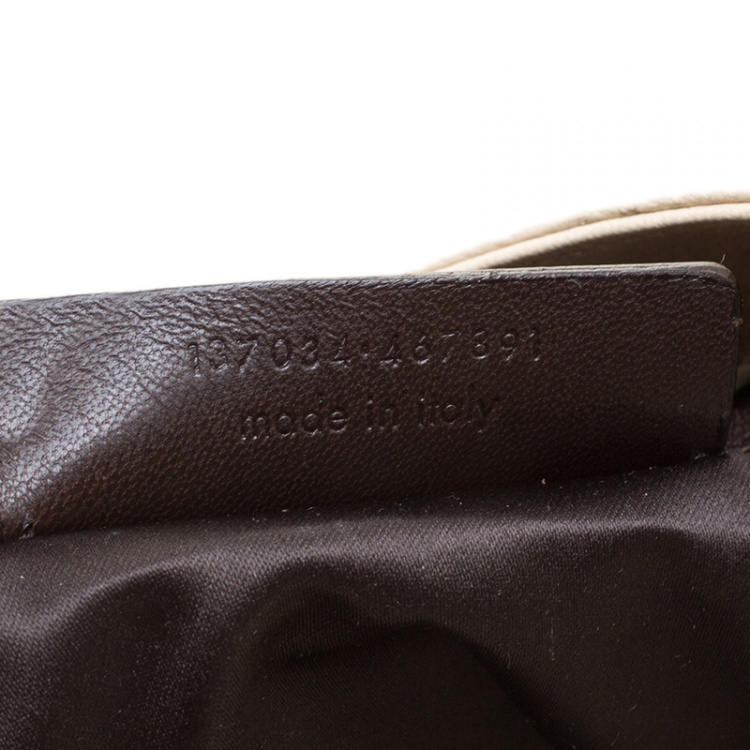 Pre Owned Saint Laurent Light Beige Leather/Suede and Fur Trim Shoulder Bag