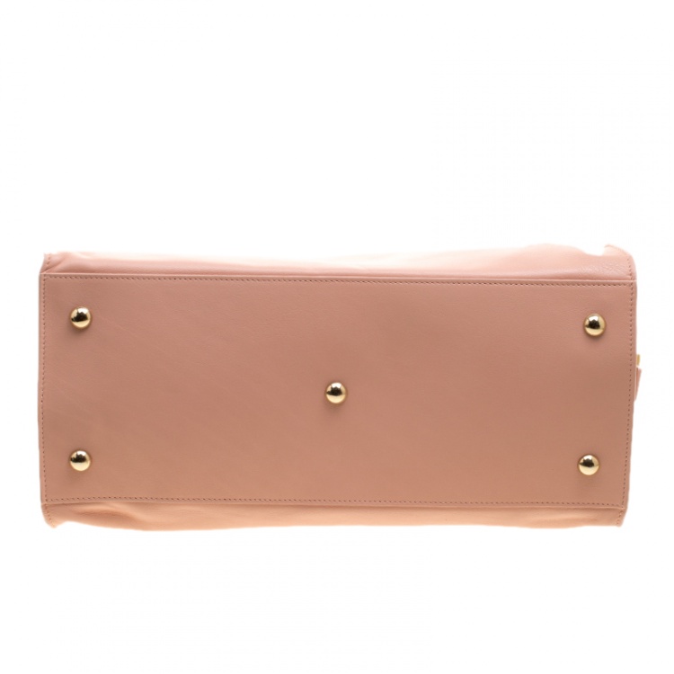 Pre Owned Saint Laurent Blush Pink Leather Medium Cabas Chyc Tote