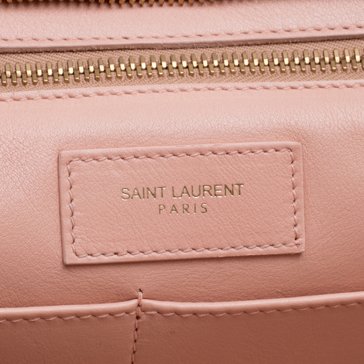 Pre Owned Saint Laurent Blush Pink Leather Medium Cabas Chyc Tote