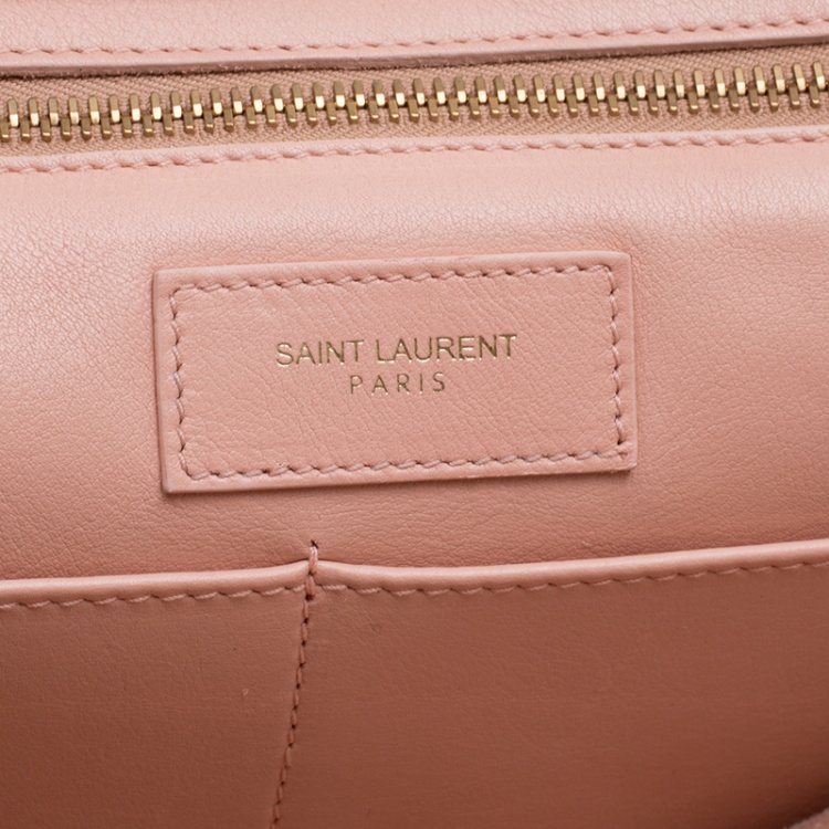 Pre Owned Saint Laurent Blush Pink Leather Medium Cabas Chyc Tote